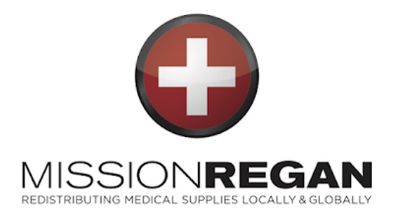 Mission Regan logo, written under it says, "Redistributing Medical Supplies Locally and Globally"